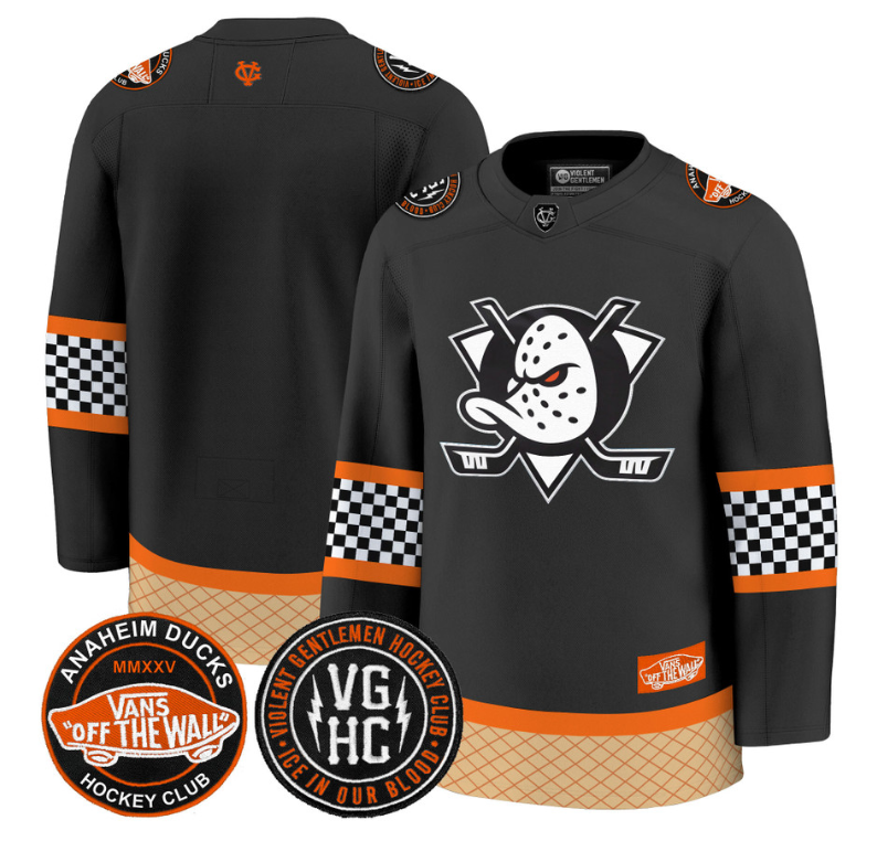 Team Jersey Anaheim Ducks Checkerboard 2025 Premium Stitched