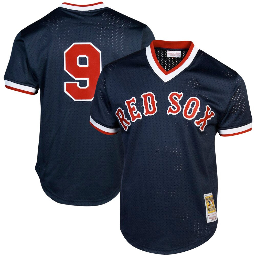 Ted Williams Boston Red Sox Mitchell Ness Cooperstown Collection Big Tall Mesh Batting Practice Jersey Navy