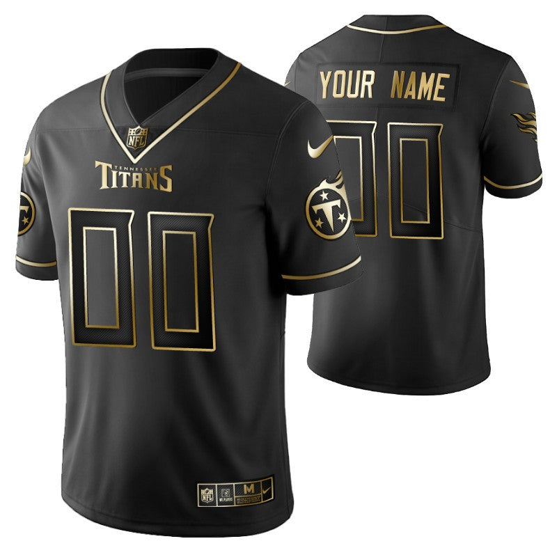 Tennessee Titans 2021 Nfl Golden Brandedition Black Jersey Gift With Custom Name Number For Titans Fans