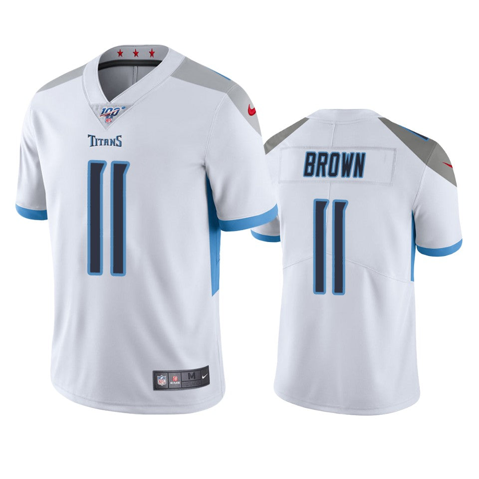 Tennessee Titans Aj Brown White 100th Season Vapor Limited Jersey