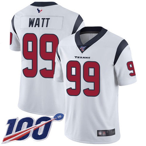 Texans 99 Jj Watt White Mens Stitched Football 100th Season Vapor Limited Jersey
