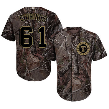 Texas Rangers 61 Robinson Chirinos Camo Realtree Collection Cool Base Stitched Baseball Jersey