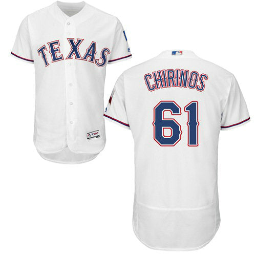Texas Rangers 61 Robinson Chirinos White Flexbase Authentic Collection Stitched Baseball Jersey