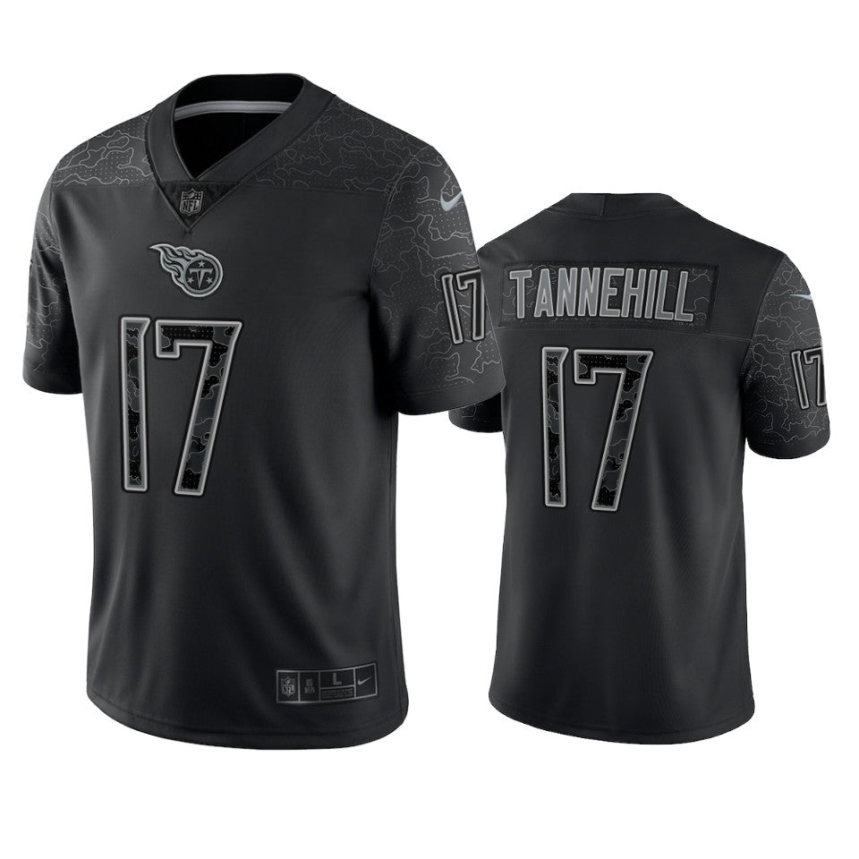 Titans Ryan Tannehill Reflective Limited Black Jersey