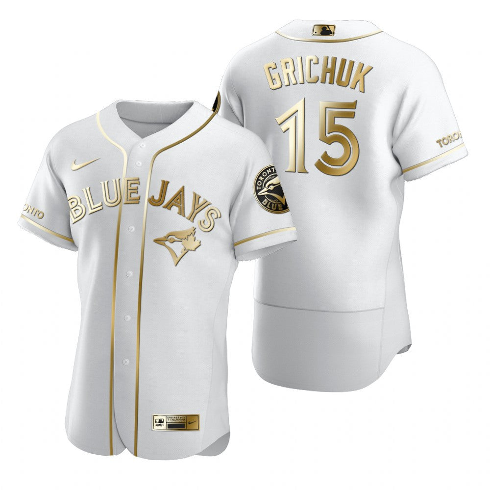 Toronto Blue Jays 15 Randal Grichuk Mlb Golden Brandedition White Jersey Gift For Blue Jays Fans