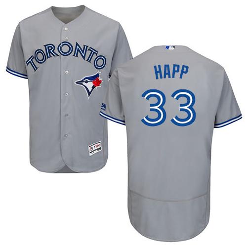 Toronto Blue Jays 33 Ja Happ Grey Flexbase Authentic Collection Stitched Baseball Jersey