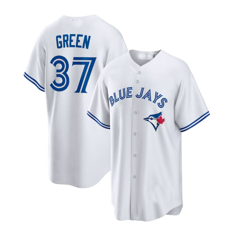Toronto Blue Jays #37 Chad Green Home Replica Player Jersey White Baseball Jer