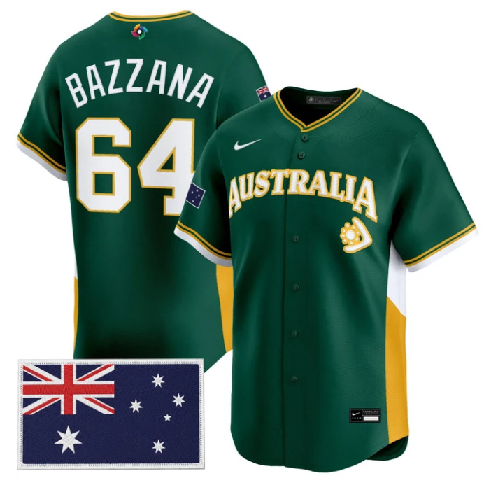 Travis Bazzana Jersey #64 Team Australia 2026 World Baseball Stitched