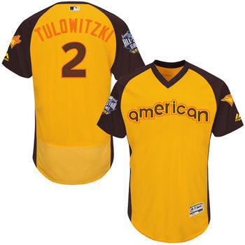 Troy Tulowitzki Gold 2016 All star Jersey Mens American League Toronto Blue Jays 2 Flex Base Majestic Mlb Collection Jersey