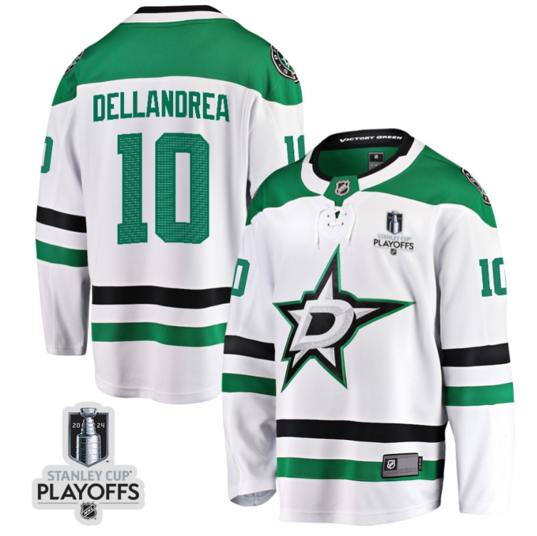 Ty Dellandrea 10 Dallas Stars 2024 NHL Playoffs Patch Away Breakaway Jersey Me