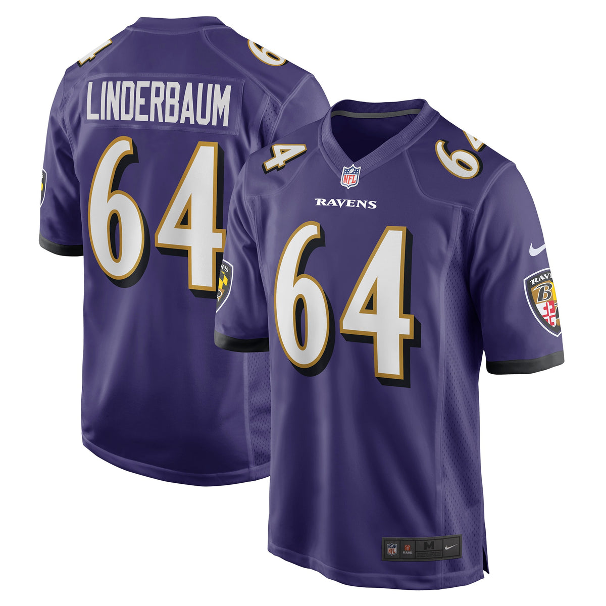 Tyler Linderbaum Baltimore Ravens 2022 Nfl Draft First Round Pick Game Jersey Purple