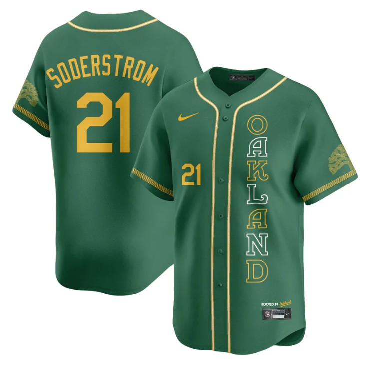 Tyler Soderstrom Jersey #21 Oakland Athletics City Connect Concept Stitched Gree