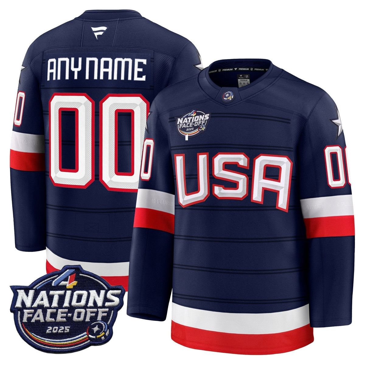USA 4 Nations Face-Off 2025 Premium Custom Jersey All Stitched