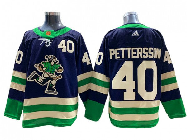 Vancouver Canucks #40 Elias Pettersson Navy 2022&23 Reverse Retro Jersey