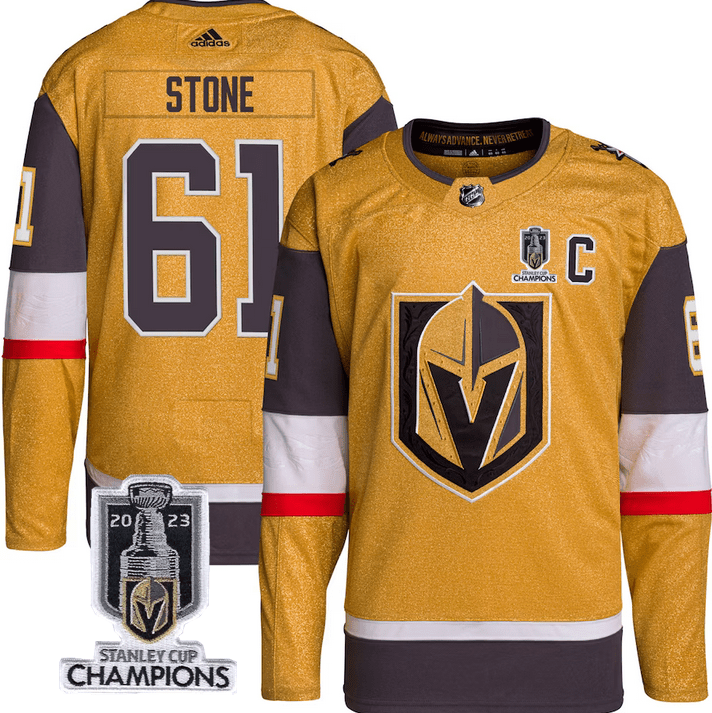 Vegas Golden Knights 61 Mark Stone Gold 2023 Stanley Cup Champions Stitched Jersey
