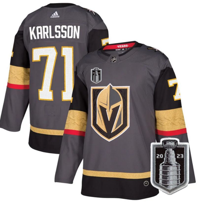 Vegas Golden Knights 71 William Karlsson Gray 2023 Stanley Cup Final Stitched