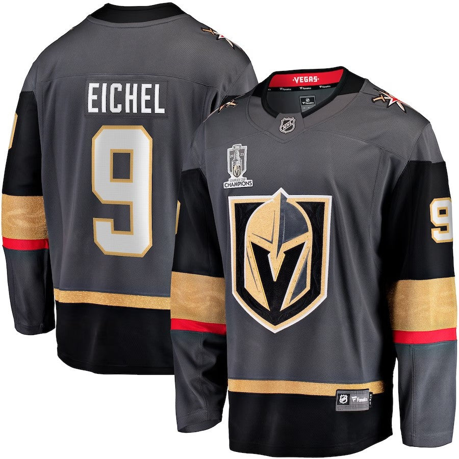 Vegas Golden Knights 9 Jack Eichel 2023 Stanley Cup Champions Alternate Breakaway Player Jersey Black