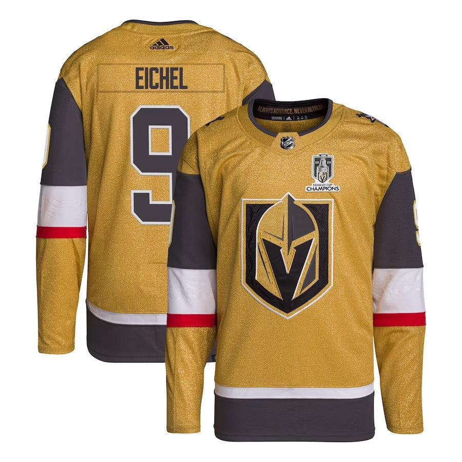 Vegas Golden Knights 9 Jack Eichel 2023 Stanley Cup Champions Authentic Home Player Jersey Gold