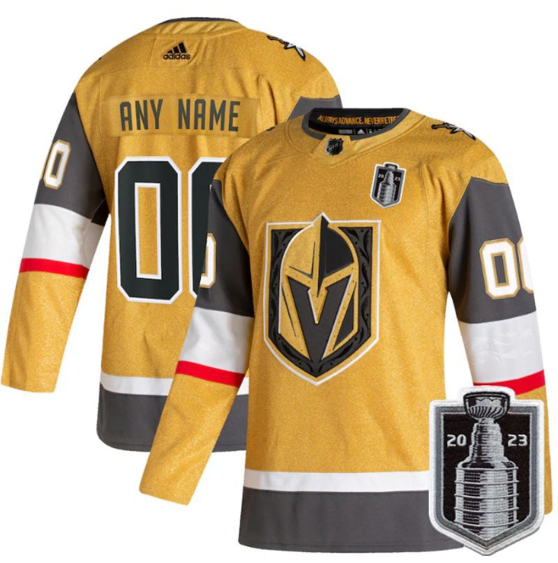 Vegas Golden Knights Active Player Custom Gold 2023 Stanley Cup Final Stitched