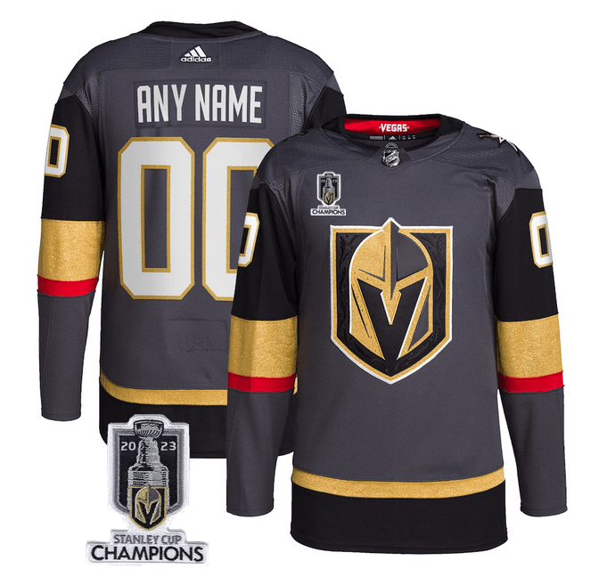 Vegas Golden Knights Active Player Custom Grey 2023 Stanley Cup Champions Stitched Grey