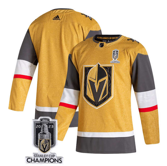 Vegas Golden Knights Blank Gold 2023 Stanley Cup Champions Stitched Jersey Gold