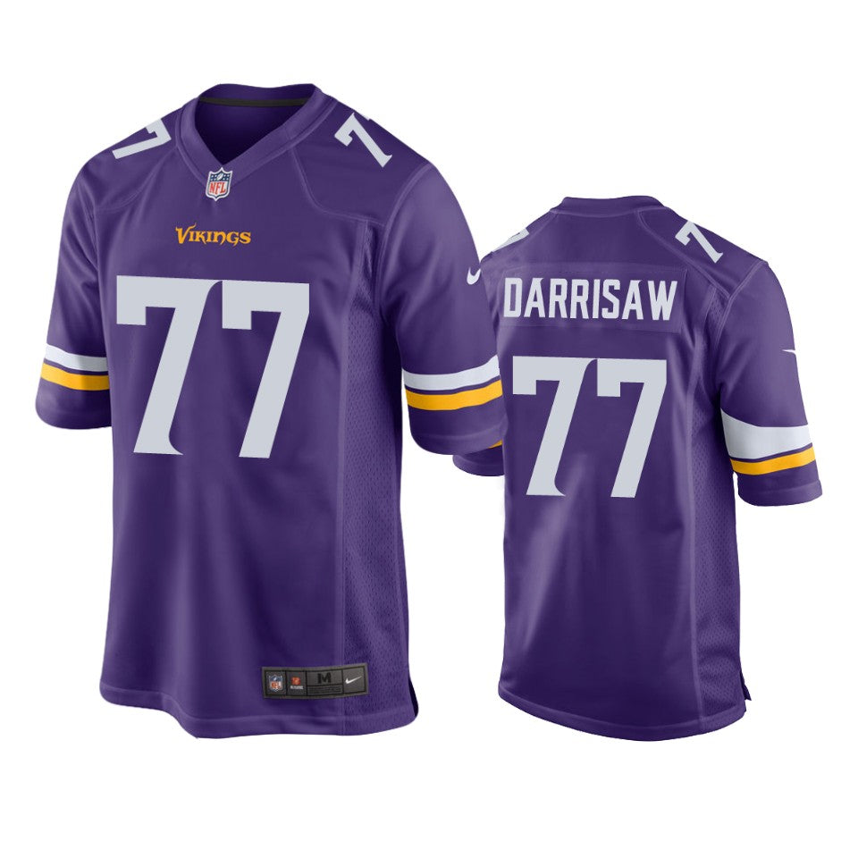 Vikings Christian Darrisaw 2021 Nfl Draft Purple Game Jersey