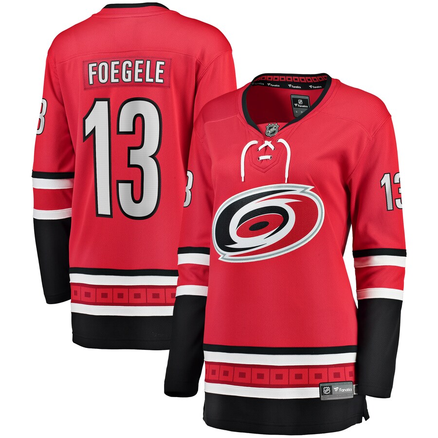 Warren Foegele Carolina Hurricanes Fanatics Branded Womens Home Breakaway Player Jersey Red