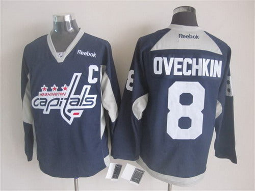 Washington Capitals 8 Alex Ovechkin 2014 Training Navy Blue Jersey