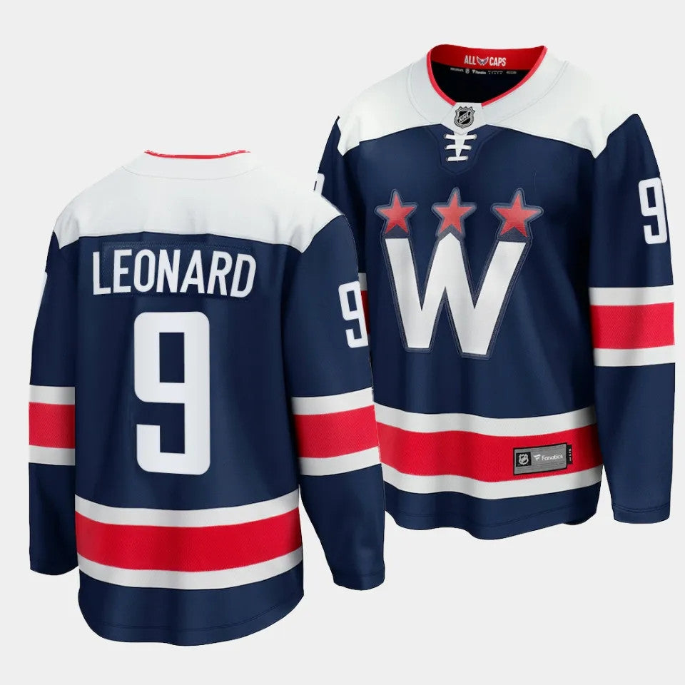 Washington Capitals 9 Ryan Leonard Alternate Navy Jersey 2023 Nhl Draft