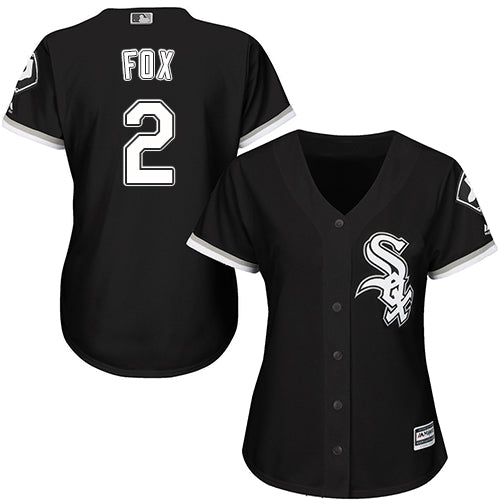 White Sox 2 Nellie Fox Black Alternate Womens Stitched Baseball Jersey
