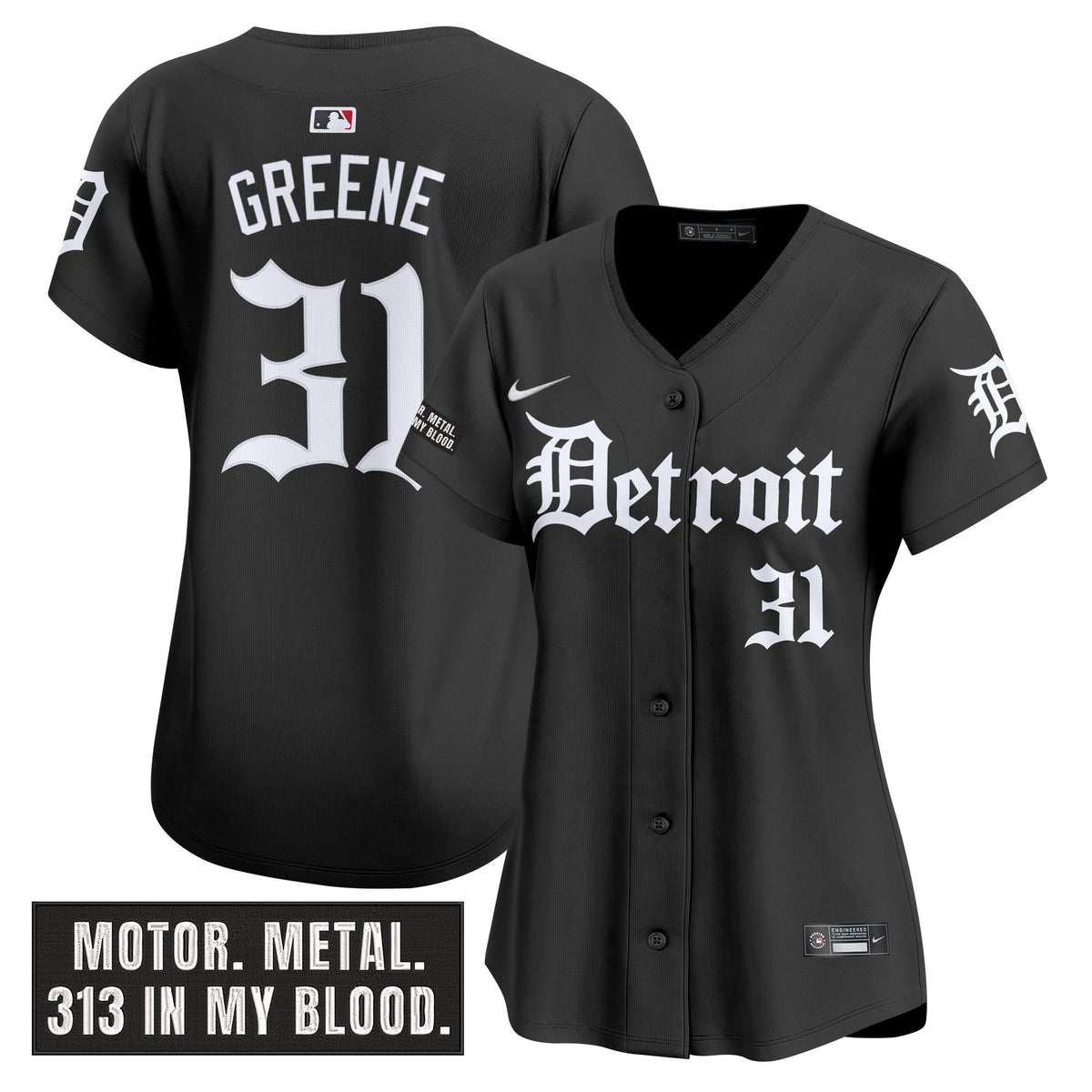 Women s Detroit Tigers Motor Gothic Edition Vapor Premier Limited Jersey All Stitched