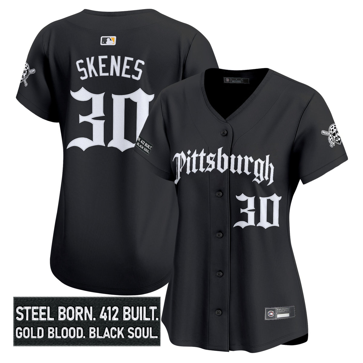 Women s Pittsburgh Pirates Gothic Steel City Edition Vapor Premier Limited Jersey All Stitched