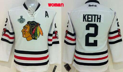 Womens Chicago Blackhawks 2 Duncan Keith 2015 Stanley Cup 2015 Winter Classic White Jersey
