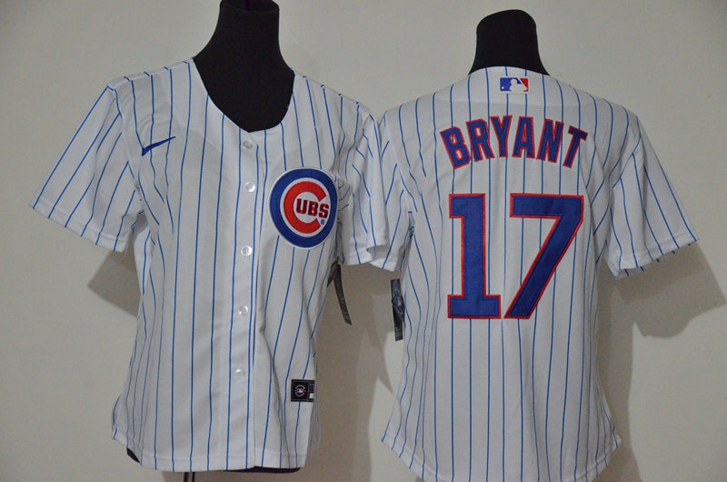 Womens Chicago Cubs 17 Kris Bryant White Stitched Mlb Cool Base Nike Jersey