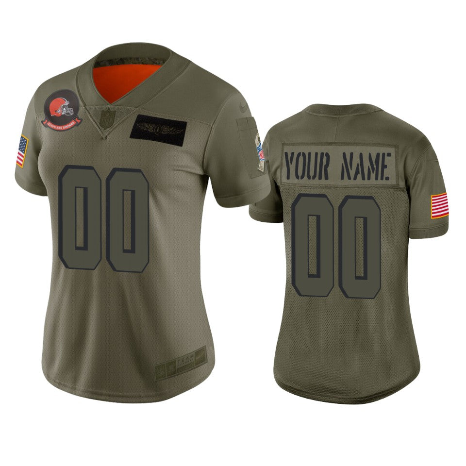 Womens Cleveland Browns Custom Camo 2019 Salute To Service Limited Jersey