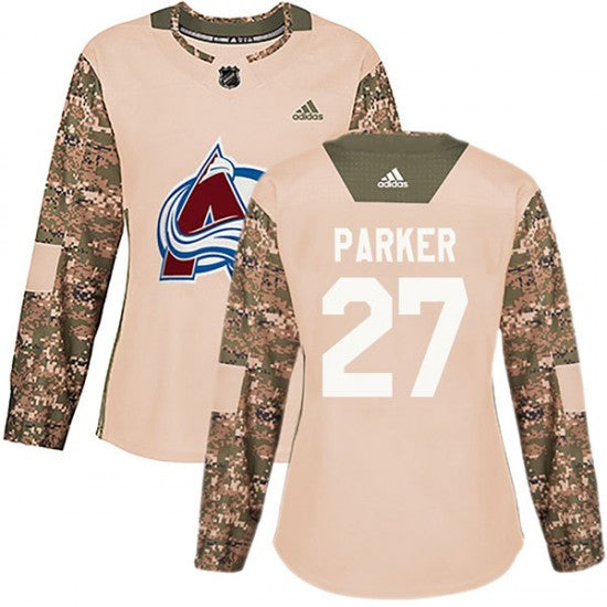 Womens Colorado Avalanche 27 Scott Parker Adidas Authentic Veterans Day Practice Camo Jersey