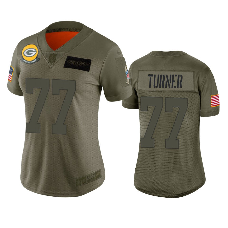 Womens Green Bay Packers Billy Turner Camo 2019 Salute To Service Limited Jersey