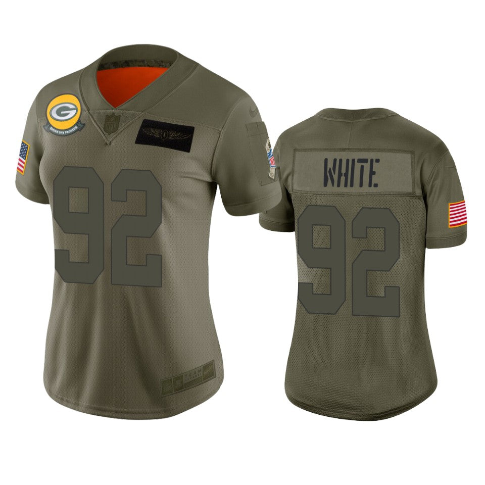 Womens Green Bay Packers Reggie White Camo 2019 Salute To Service Limited Jersey