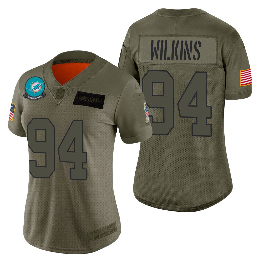 Womens Miami Dolphins Christian Wilkins Camo 2019 Salute To Service Limited Jersey