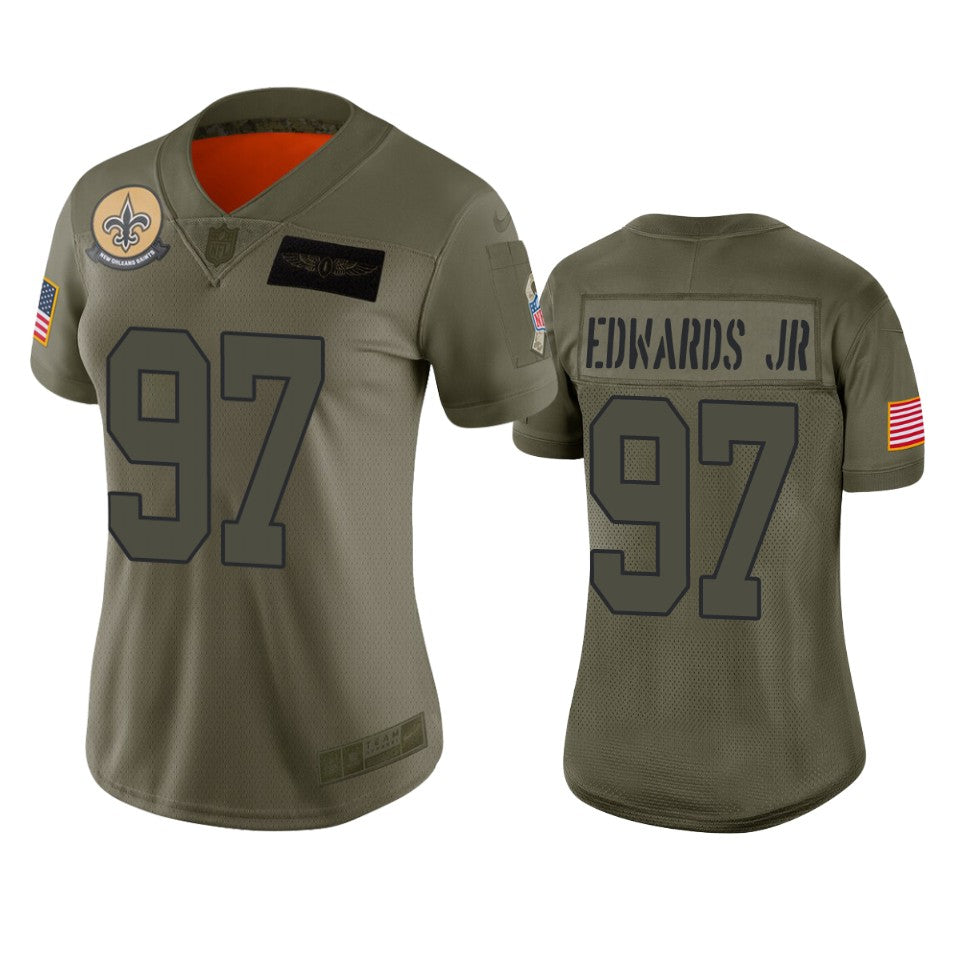 Womens New Orleans Saints Mario Edwards Jr Camo 2019 Salute To Service Limited Jersey