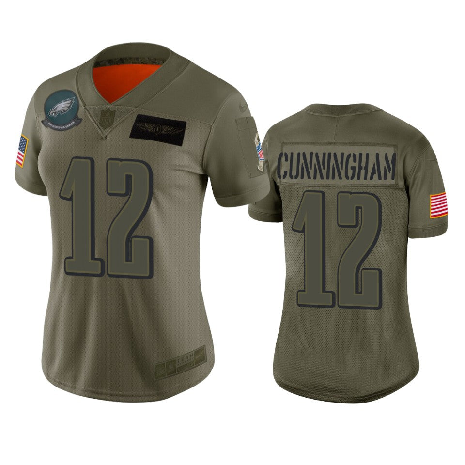 Womens Philadelphia Eagles Randall Cunningham Camo 2019 Salute To Service Limited Jersey