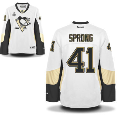 Womens Pittsburgh Penguins 41 Daniel Sprong White Road 2017 Stanley Cup Nhl Finals Patch Jersey