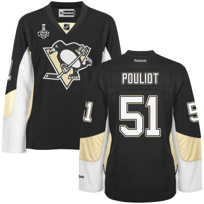 Womens Pittsburgh Penguins 51 Derrick Pouliot Black Team Color 2017 Stanley Cup Nhl Finals Patch Jersey