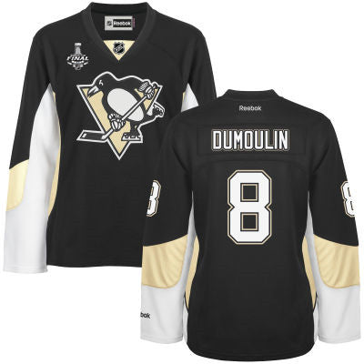 Womens Pittsburgh Penguins 8 Brian Dumoulin Black Team Color 2017 Stanley Cup Nhl Finals Patch Jersey