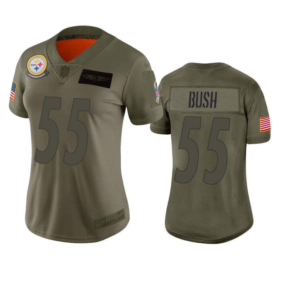Womens Pittsburgh Steelers Devin Bush Camo 2019 Salute To Service Limited Jersey