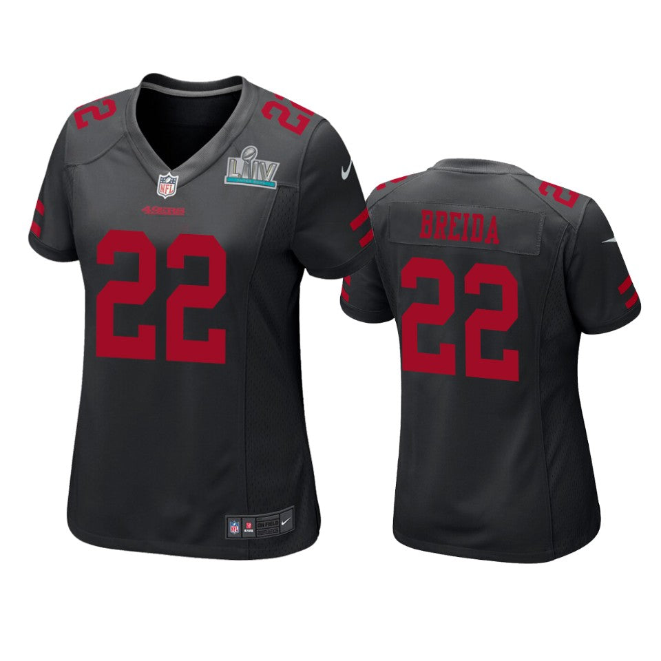 Womens San Francisco 49ers Matt Breida Black Super Bowl Liv Game Jersey