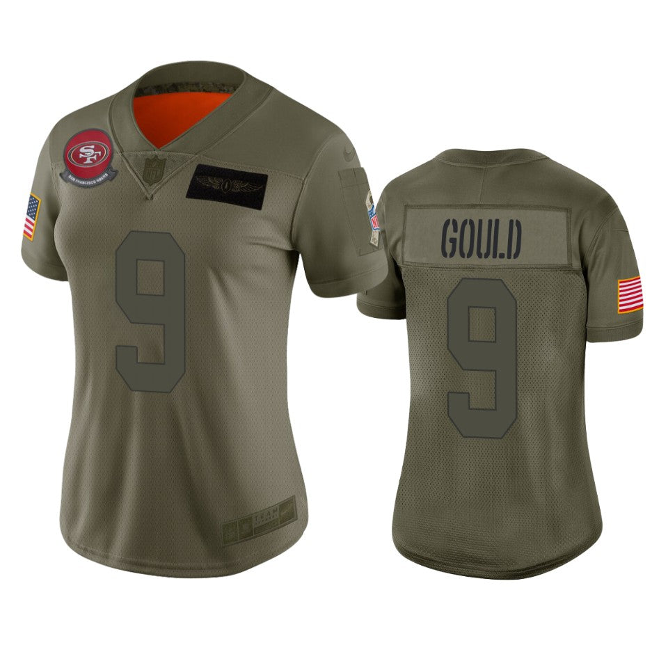 Womens San Francisco 49ers Robbie Gould Camo 2019 Salute To Service Limited Jersey