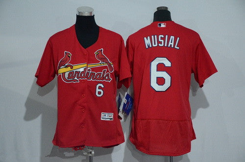 Womens St Louis Cardinals 6 Stan Musial Retired Red 2016 Flexbase Stitched Baseball Jersey