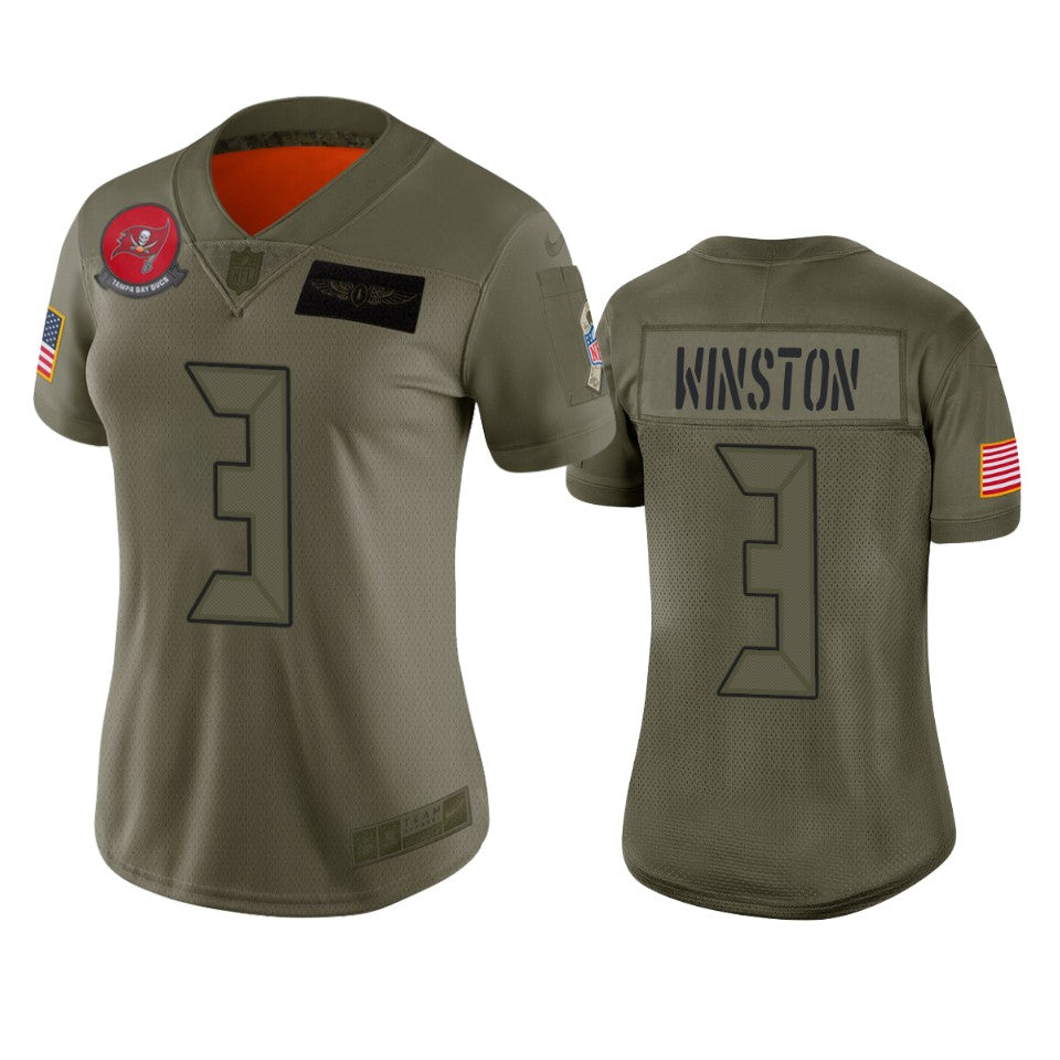 Womens Tampa Bay Buccaneers Jameis Winston Camo 2019 Salute To Service Limited Jersey
