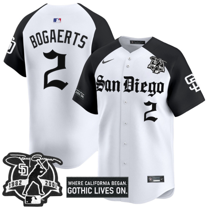 Xander Bogaerts Jersey #2 San Diego Padres Gothic Edition Vapor Limited Stitched